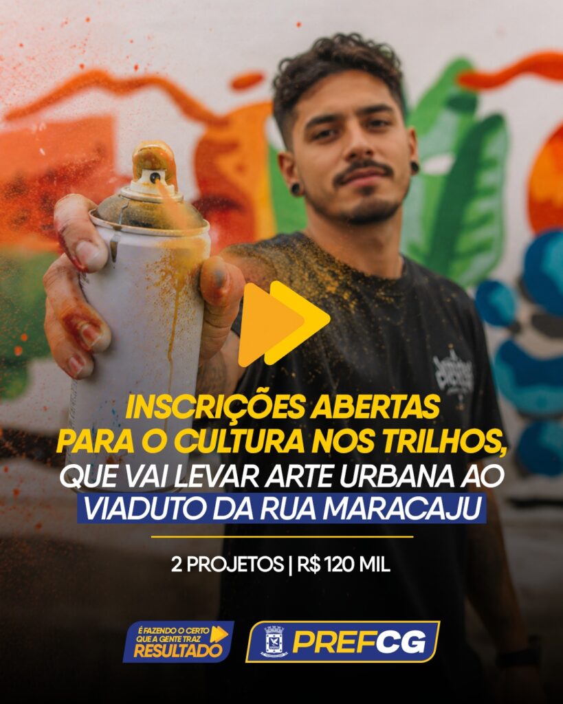 🎨🖌️ Campo Grande vai ganhar mais arte e identidade nas ruas! A PrefCG abriu as inscrições para o Edital Cultura nos Trilhos, que vai selecio…