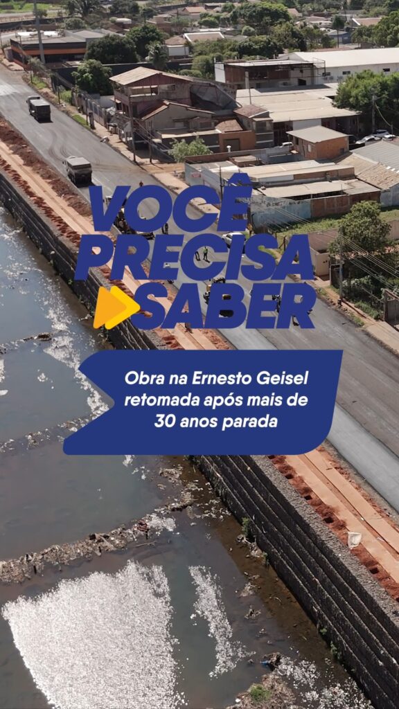 As obras de melhoria na avenida Ernesto Geisel estão avançando São duas frentes de serviço trabalhando na pavimentação e ciclovia, além de m…