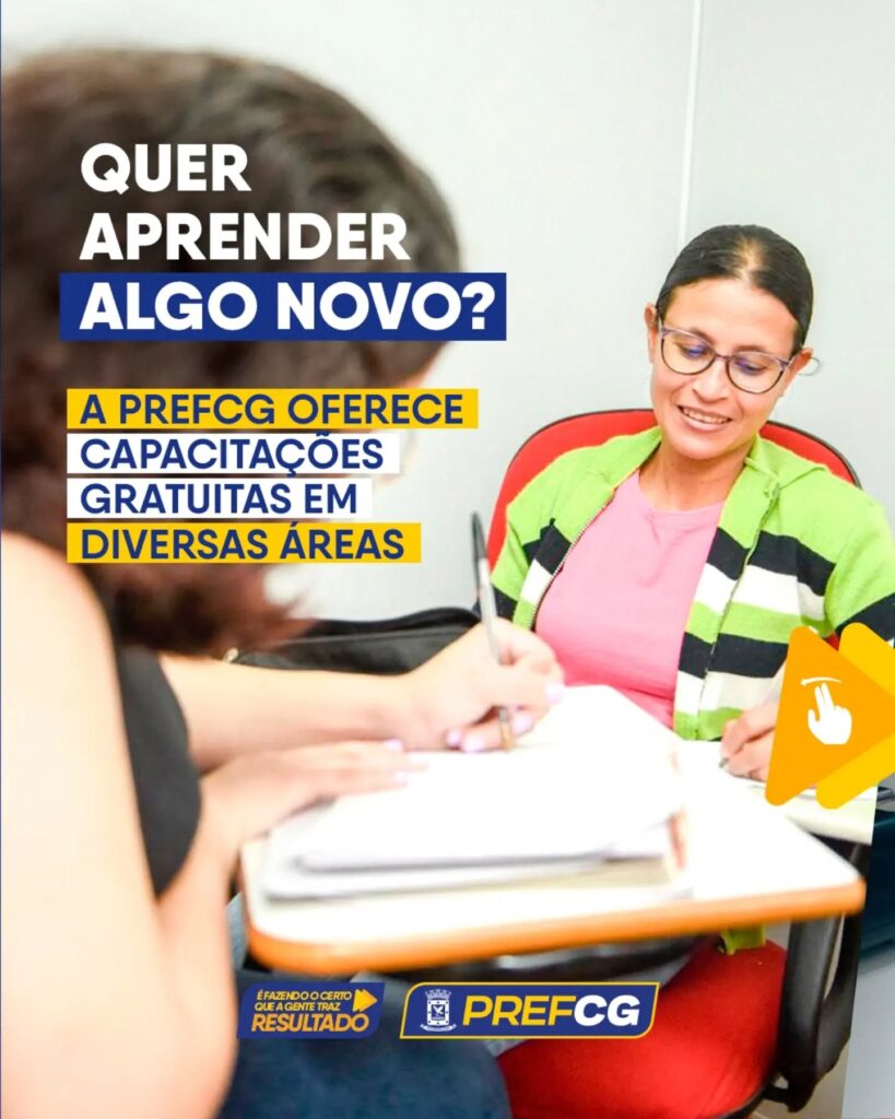 Quer se preparar para o mercado de trabalho? A PrefCG oferece capacitações gratuitas em diversas áreas para você aprender, desenvolver novas…