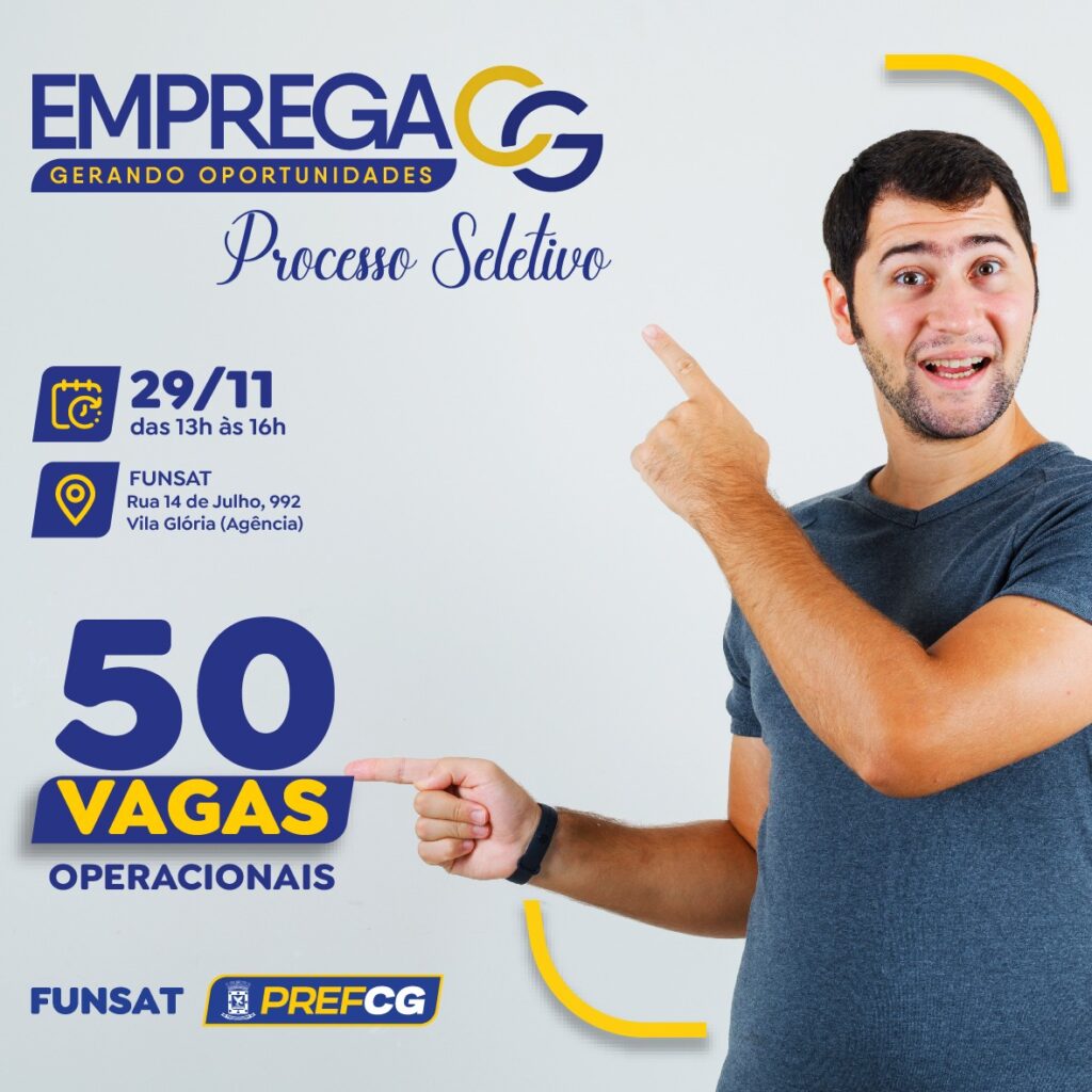 Emprega CG tem a última edição do mês com mais 50 vagas