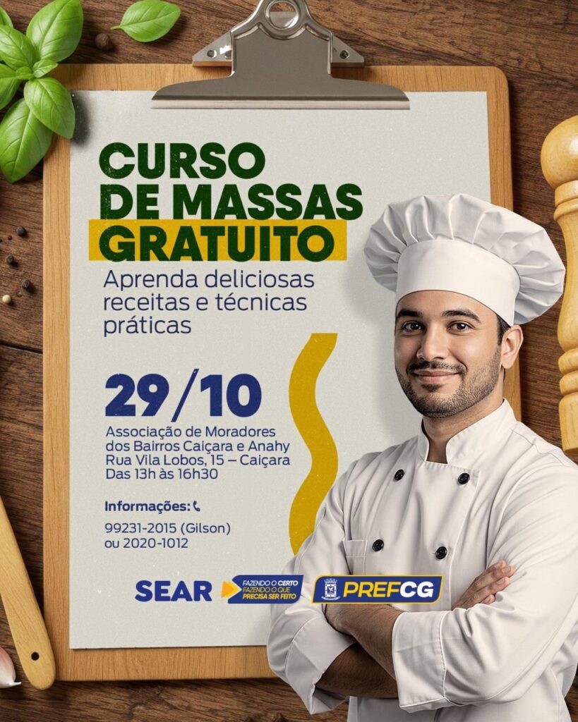 1000481586 1 Prefeitura oferta curso gratuito de massas para valoriza gastronomia e empreendedorismo em Campo Grande