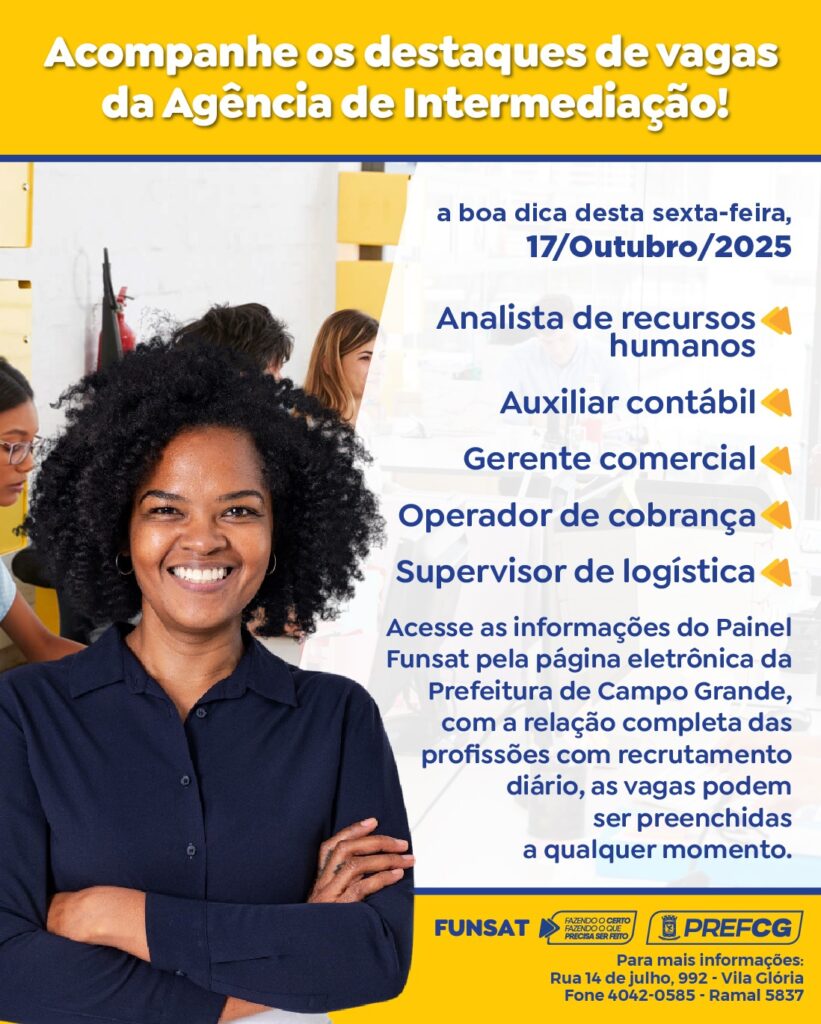 Emprega CG especial “Outubro Rosa” movimenta sexta-feira (17) com 1.488 vagas